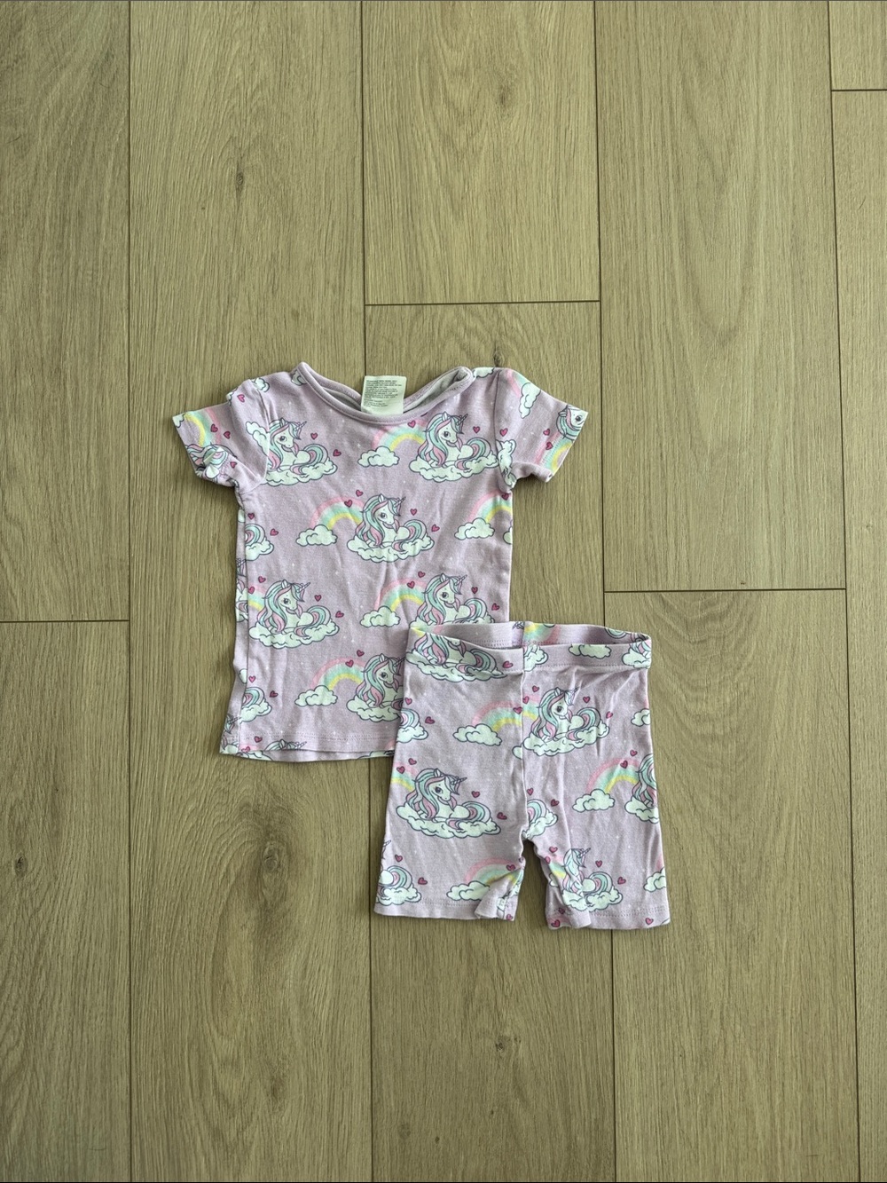 H&M Pink Unicorn & Rainbow Kids Pajama Set